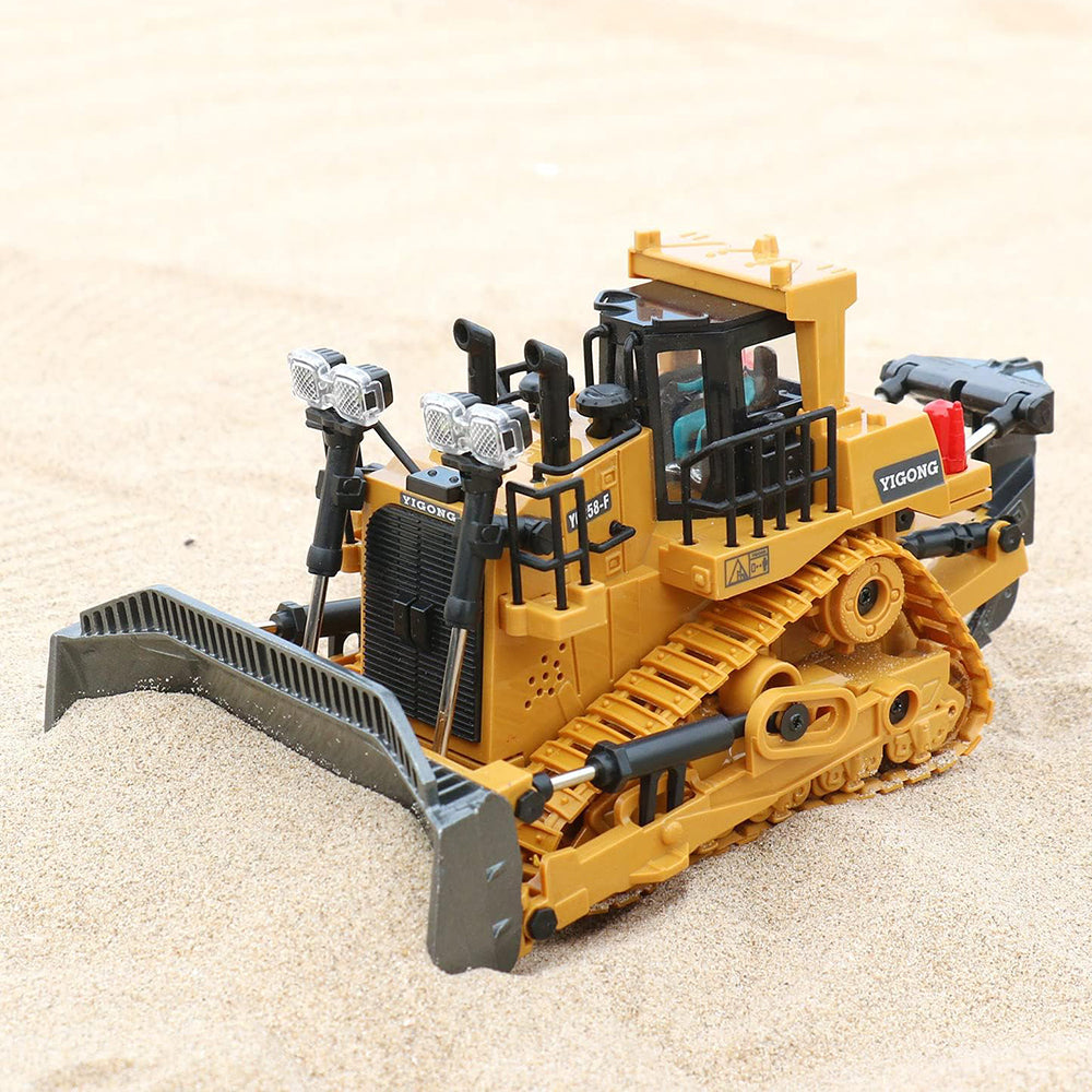 Children 9-Channel Bulldozer RC Vehicle Toy with Sound and Light Effect Children 9-Channel Bulldozer RC Vehicle Toy with Sound and Light Effect